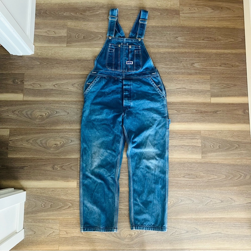 Big Smith Overalls Denim Coveralls Work Blue Mens 36 x 30 Button Fly